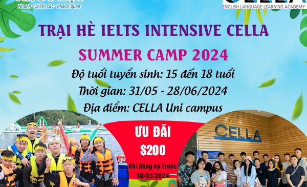 [HOT] Ưu đãi trại hè Philippines trường Anh ngữ CELLA khoá IELTS 2024