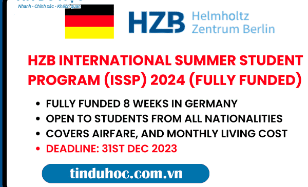 [Đức] Học Bổng Toàn Phần Ngắn Hạn Mùa Hè Tại Helmholtz-Zentrum Berlin 2024